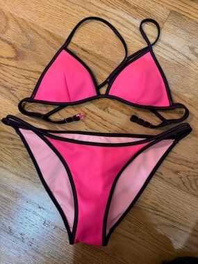 Victoria's Secret Pink Bikini with Black Edge